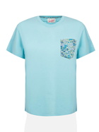 MC2 Saint Barth Woman Cotton Jersey Crewneck T-shirt Emilie Joanna Luise Patch Pocket | Made With Liberty Fabric