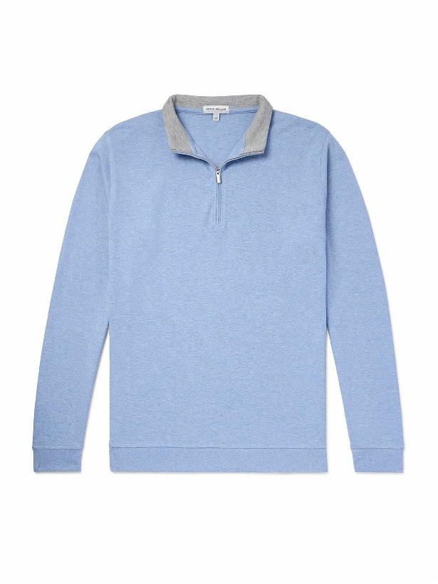Photo: Peter Millar - Crown Cotton-Blend Jersey Half-Zip Sweatshirt - Blue