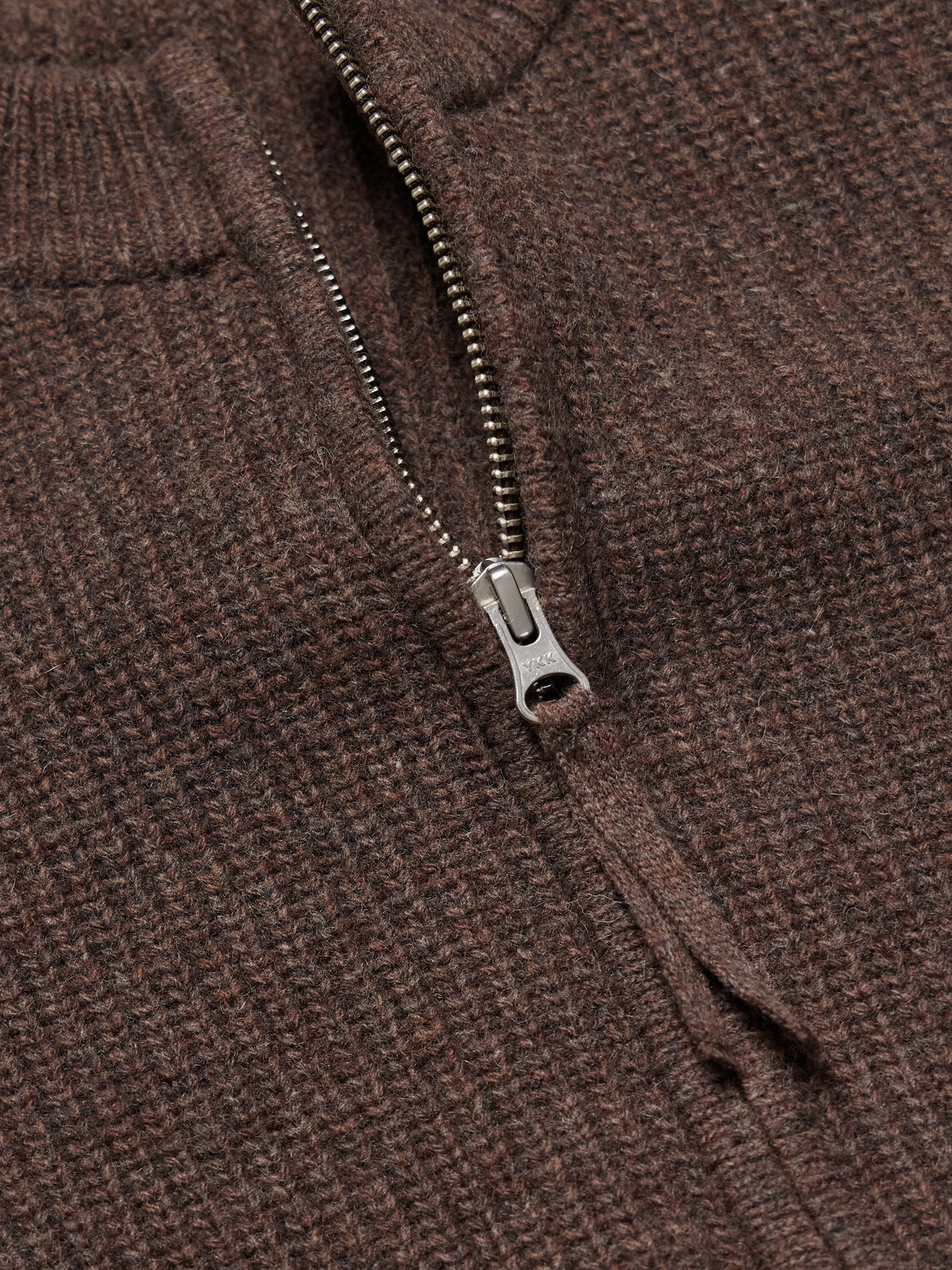 FrizmWORKS - Deck Ribbed Wool-Blend Zip-Up Cardigan - Brown