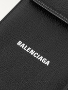 Balenciaga - Logo-Print Full-Grain Leather Pouch