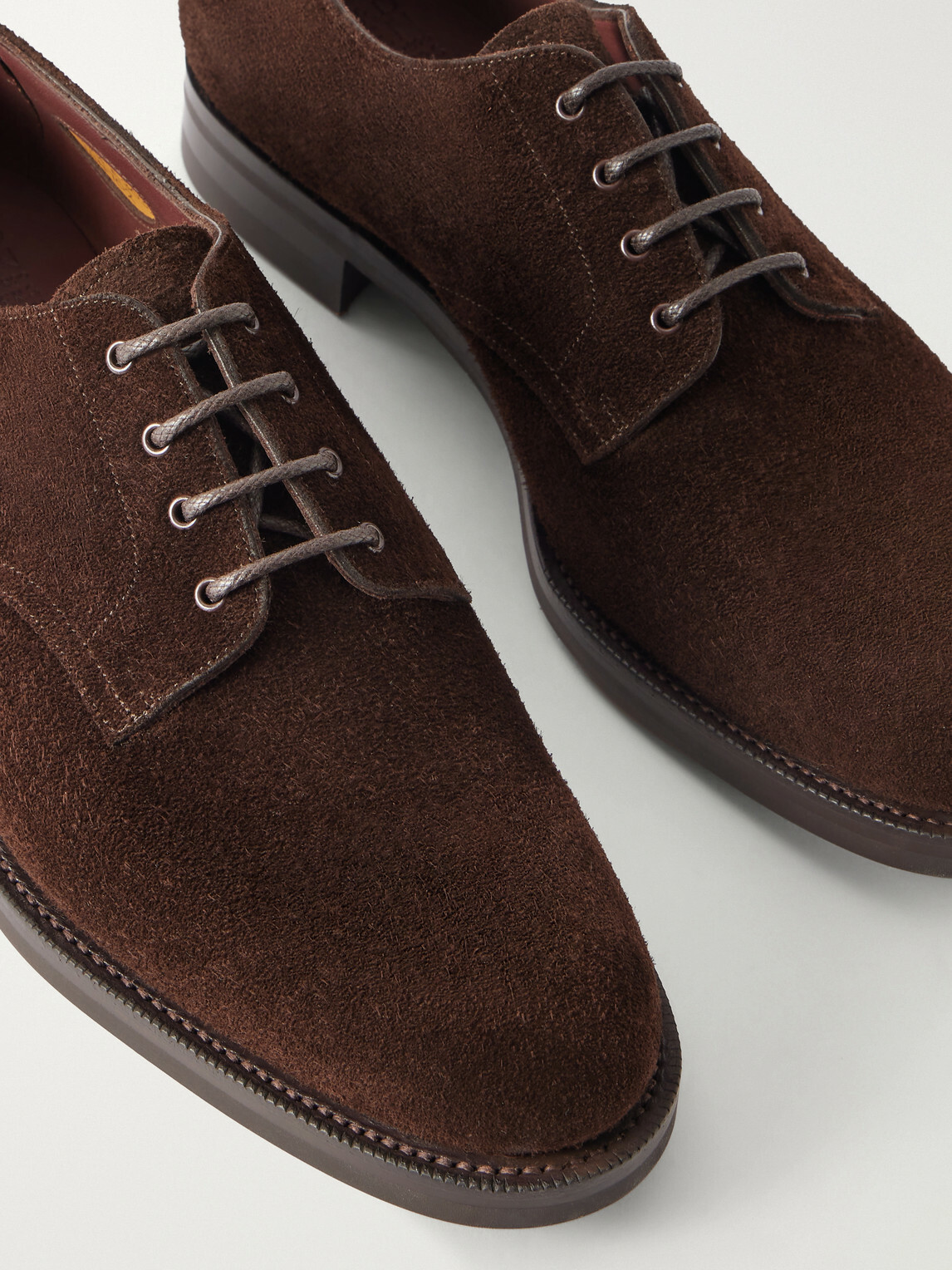 Edward Green - Leith Suede Derby Shoes - Brown