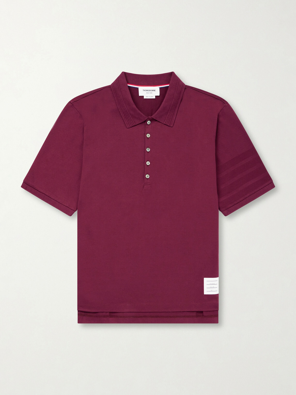 Thom Browne - Cotton-Jersey Polo Shirt - Burgundy