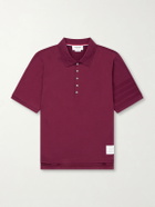 Thom Browne - Cotton-Jersey Polo Shirt - Burgundy