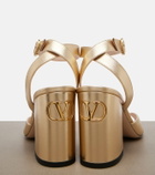 Valentino Garavani Fawcette metallic leather sandals