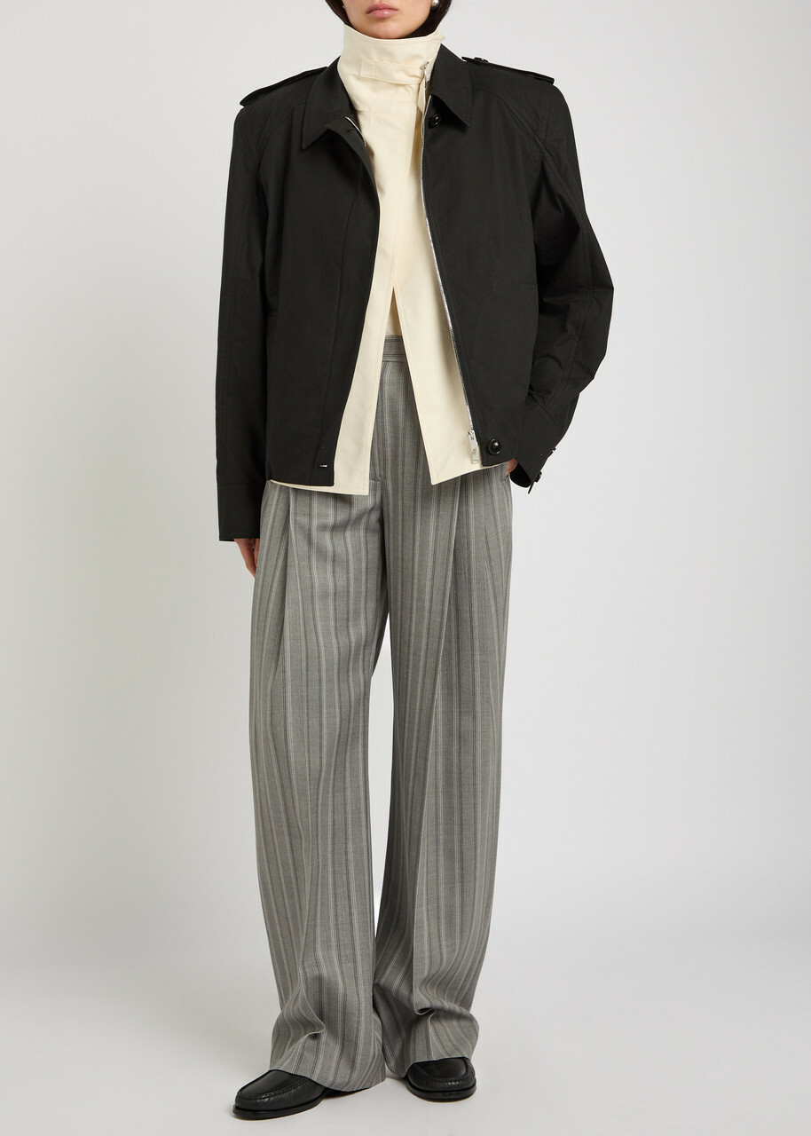 Stella Mccartney Double-layered Cotton-poplin Jacket Black