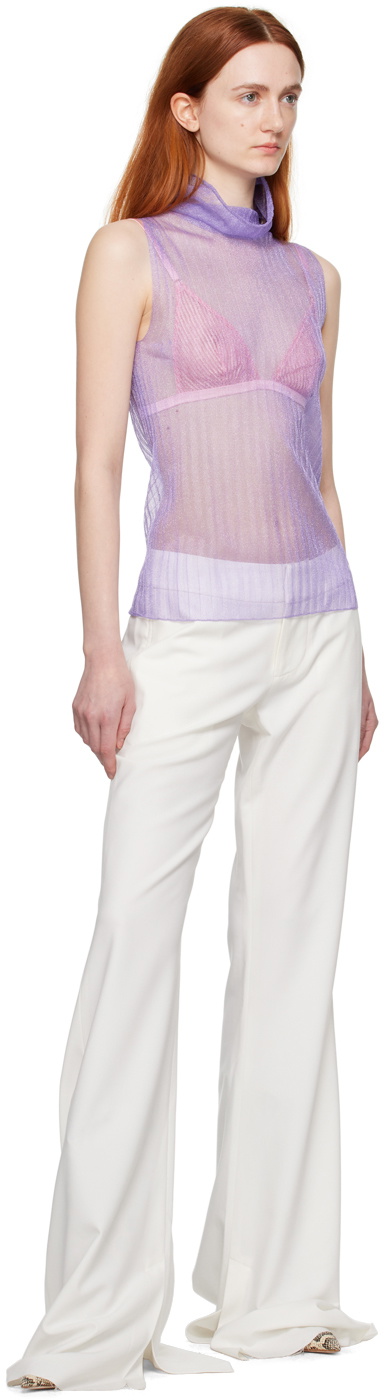 JUNEYEN Purple Sheer Turtleneck