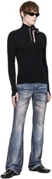 Y/Project Black Double Collar Sweater