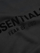 FEAR OF GOD ESSENTIALS - Logo-Flocked Cotton-Blend Jersey Sweatshirt - Black