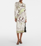 Tory Burch Belted printed silk midi dress