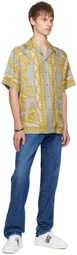 Versace Gray Barocco Silk Shirt