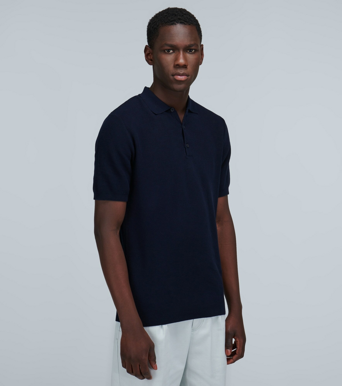 Knitted cotton polo clearance shirt