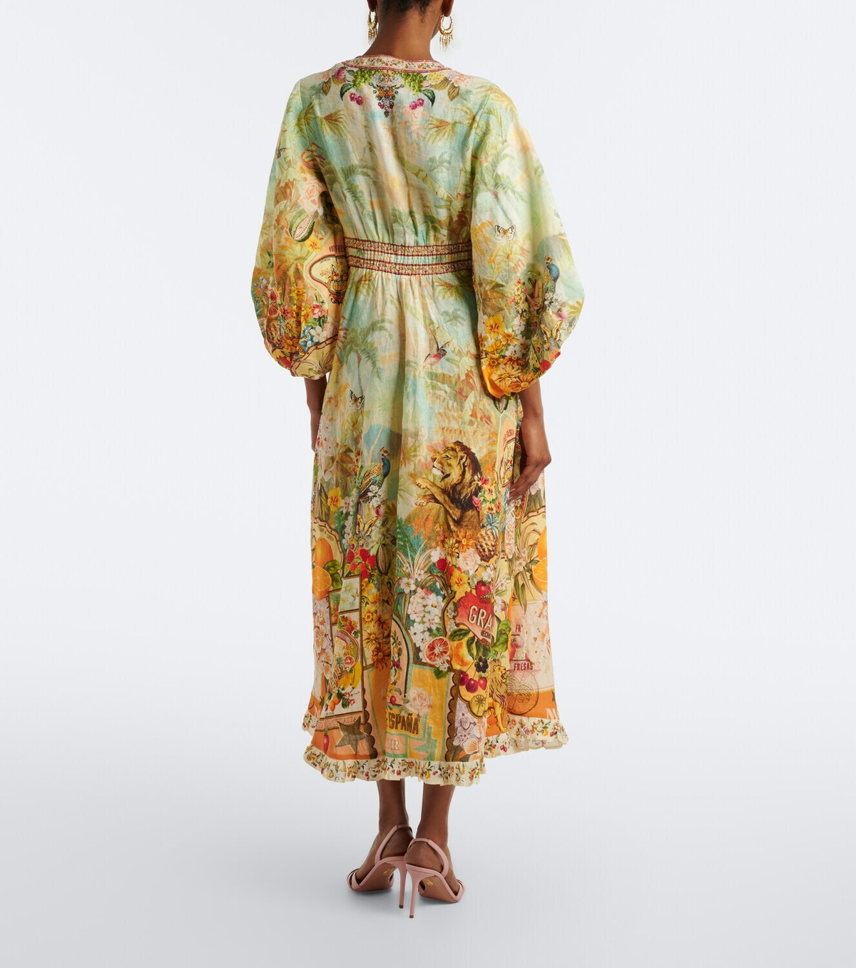 Camilla Printed linen maxi dress