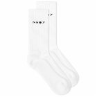 NN07 Men's Logo Socks in Off White