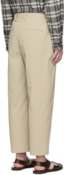 Solid Homme Beige Polyester Trousers