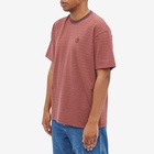 Polar Skate Co. Men's Dizzy Stripe T-Shirt in Bordeaux