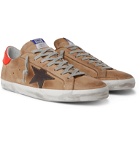 Golden Goose - Superstar Distressed Leather and Suede Sneakers - Brown