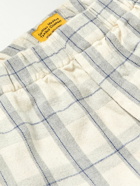 Original Madras - Checked Cotton-Madras Pyjama Trousers - White