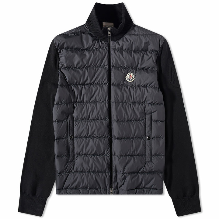 Photo: Moncler Men's Hooded Down Knit Jacket in Black