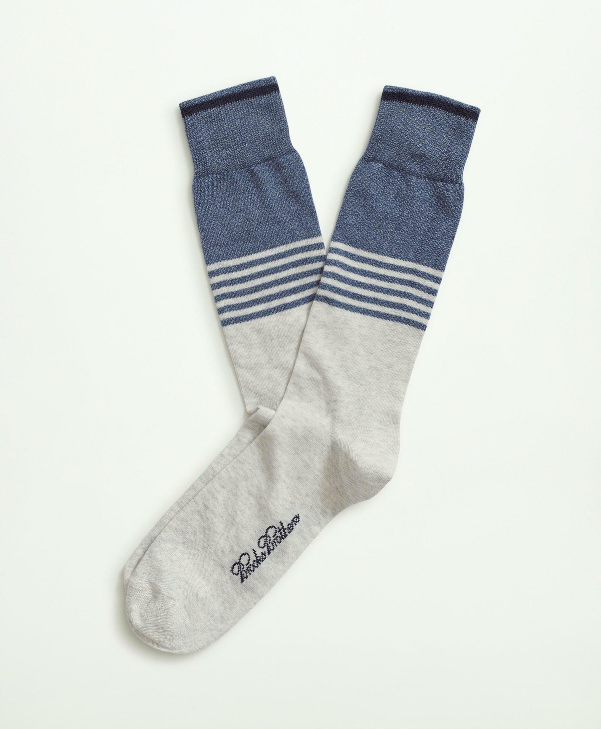 Brooks Brothers Men's Striped Crew Socks | Blue