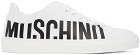 Moschino White Leather Logo Sneakers