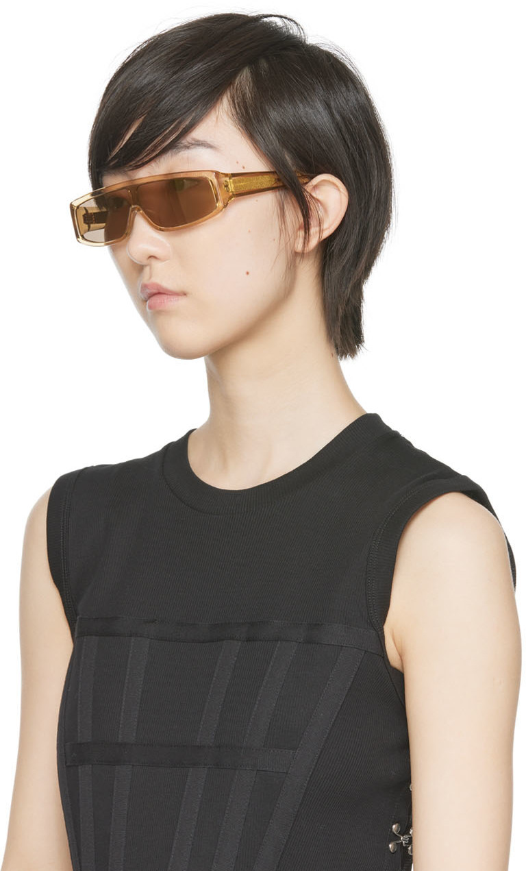 FLATLIST EYEWEAR SSENSE Exclusive Beige Slice Sunglasses