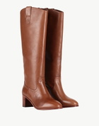 Lauren Ralph Lauren Carla Burnished Leather Ridingtk! Boot Womens Boot Tan