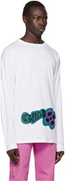 GCDS White Checkerboard Long Sleeve T-Shirt