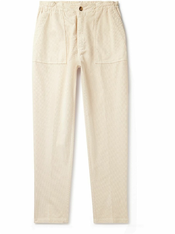 Photo: Altea - Fatigue Tapered Garment-Dyed Stretch-Cotton Corduroy Drawstring Trousers - Neutrals