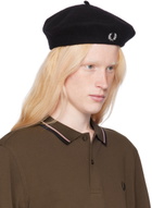 Fred Perry Black Embroidered Beret