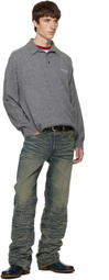 Acne Studios Gray Wool Knit Polo