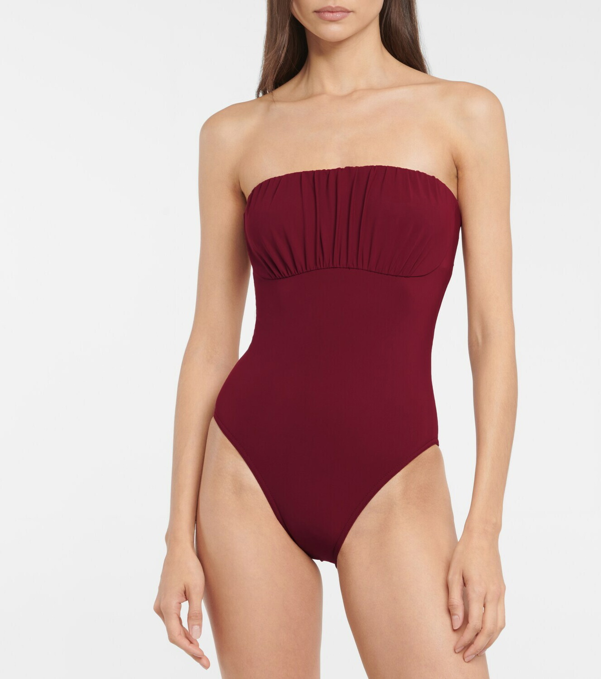 ruched bandeau swimsuit