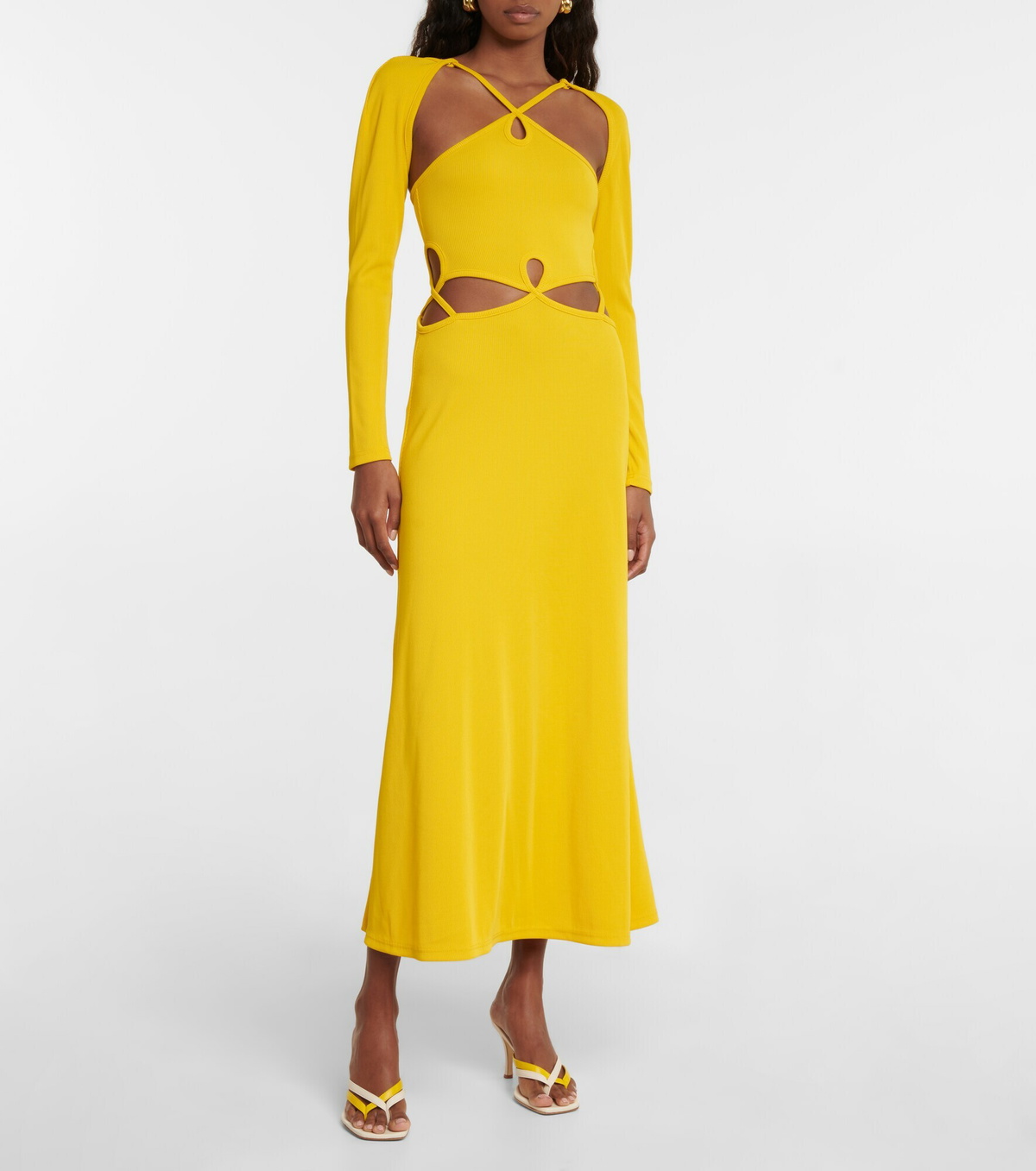 christopher esber cutout pleated ribbed-knit maxi dress Christopher Esber Cutout pleated ribbed-knit maxi dress Christopher Esber