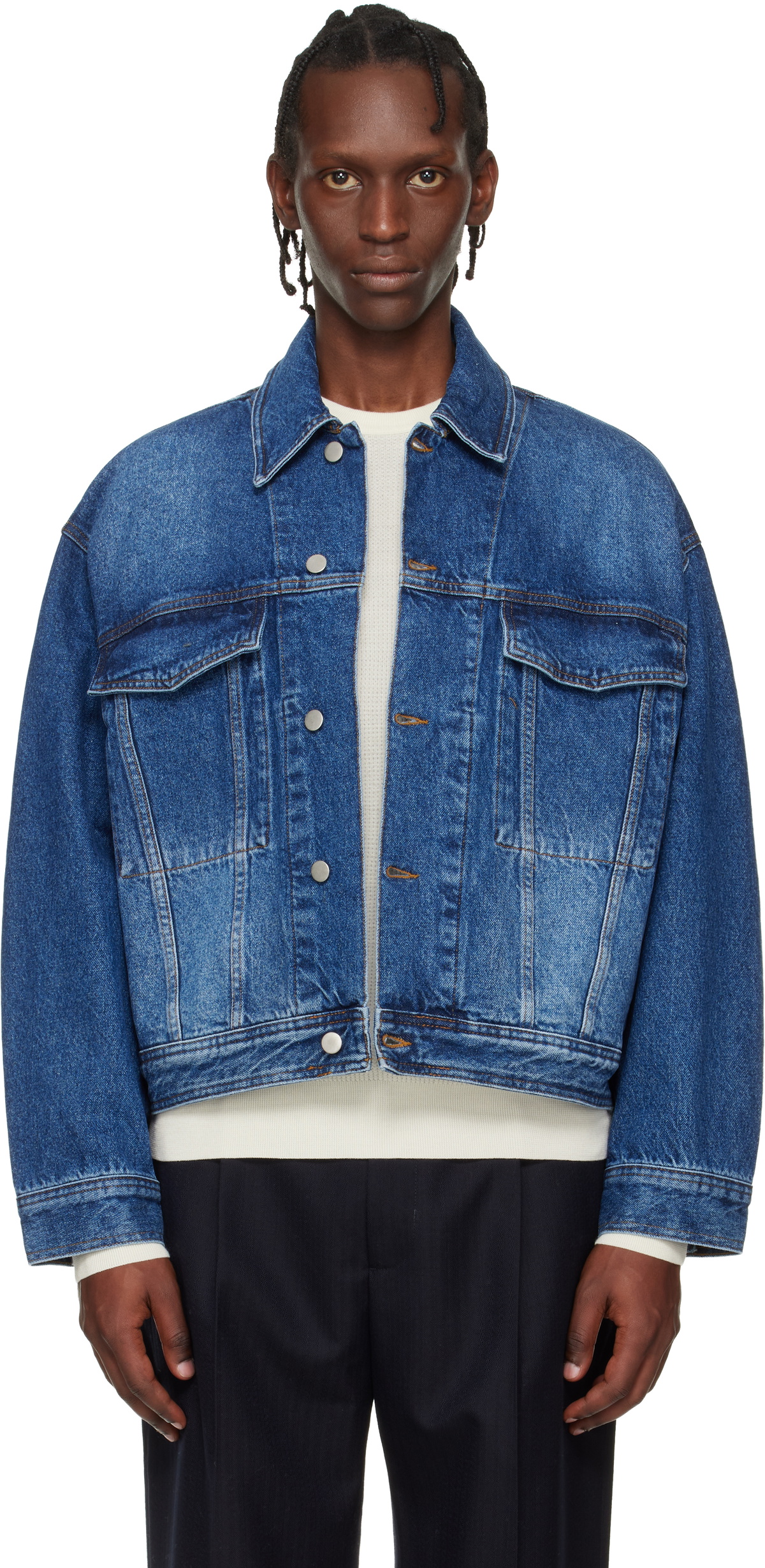 Studio Nicholson Blue Petar Denim Jacket Studio Nicholson