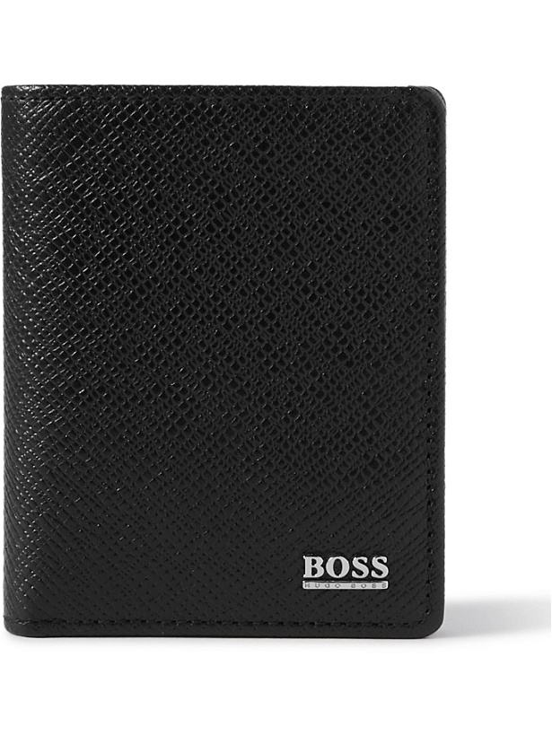 Photo: HUGO BOSS - Logo-Appliquéd Cross-Grain Leather Billfold Cardholder