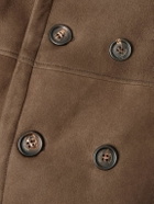 Eleventy - Double-Breasted Shearling Overcoat - Brown