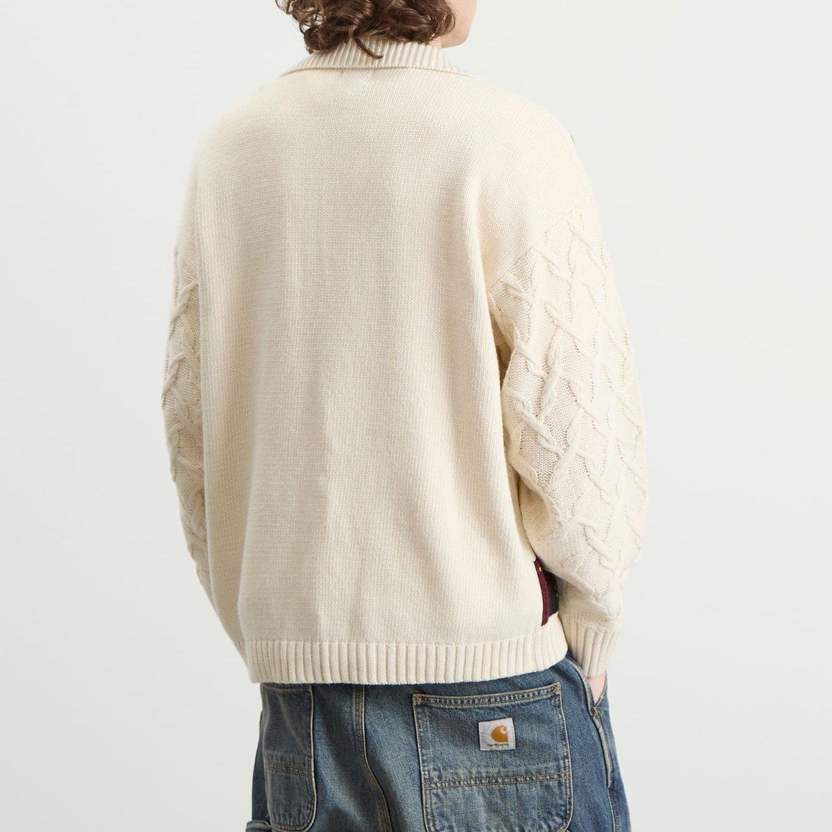 Patta Men's Perfect Day Knitted Cardigan in Beige