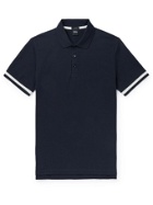 HUGO BOSS - Contrast-Tipped Mercerised Stretch-Cotton Piqué Polo Shirt - Blue - S