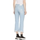 SJYP Blue Ripped Hem Jeans