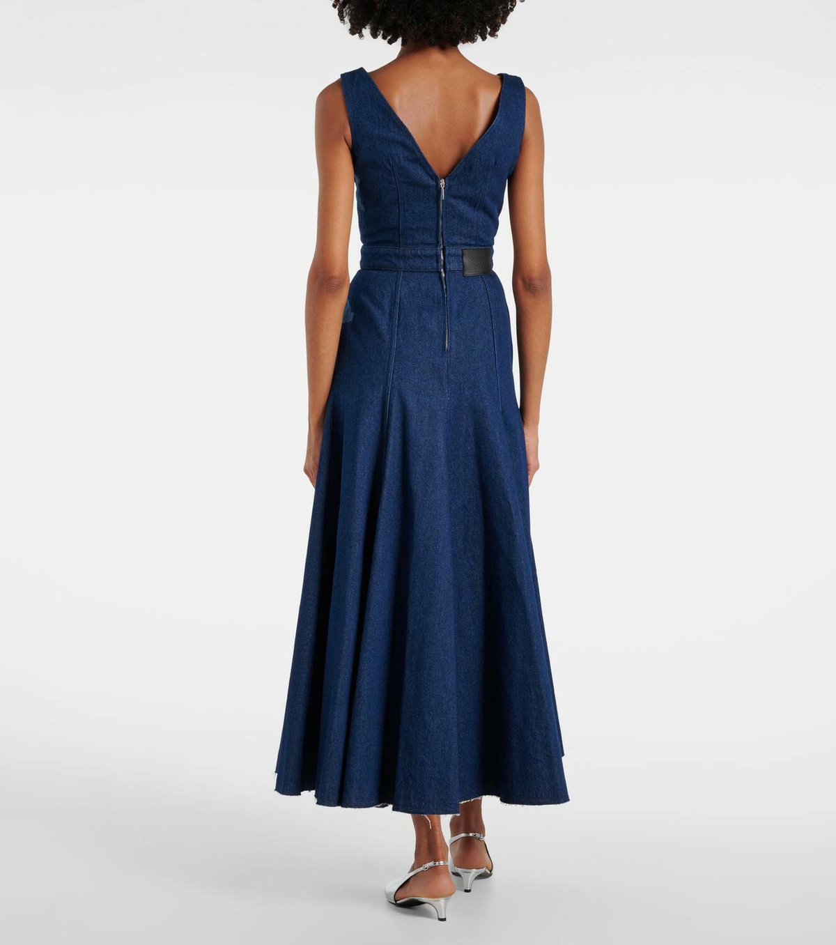 Erdem Printed floral denim midi dress Erdem