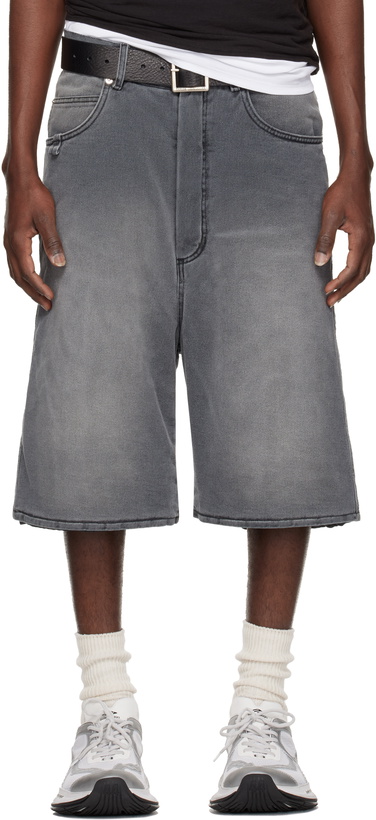 Photo: LU'U DAN Gray Stack Denim Shorts