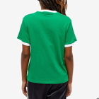 Adidas Women's 3 Stripe T-Shirt in Green