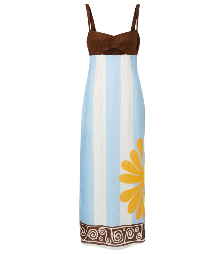 Photo: Cala de la Cruz Nara cutout striped linen midi dress