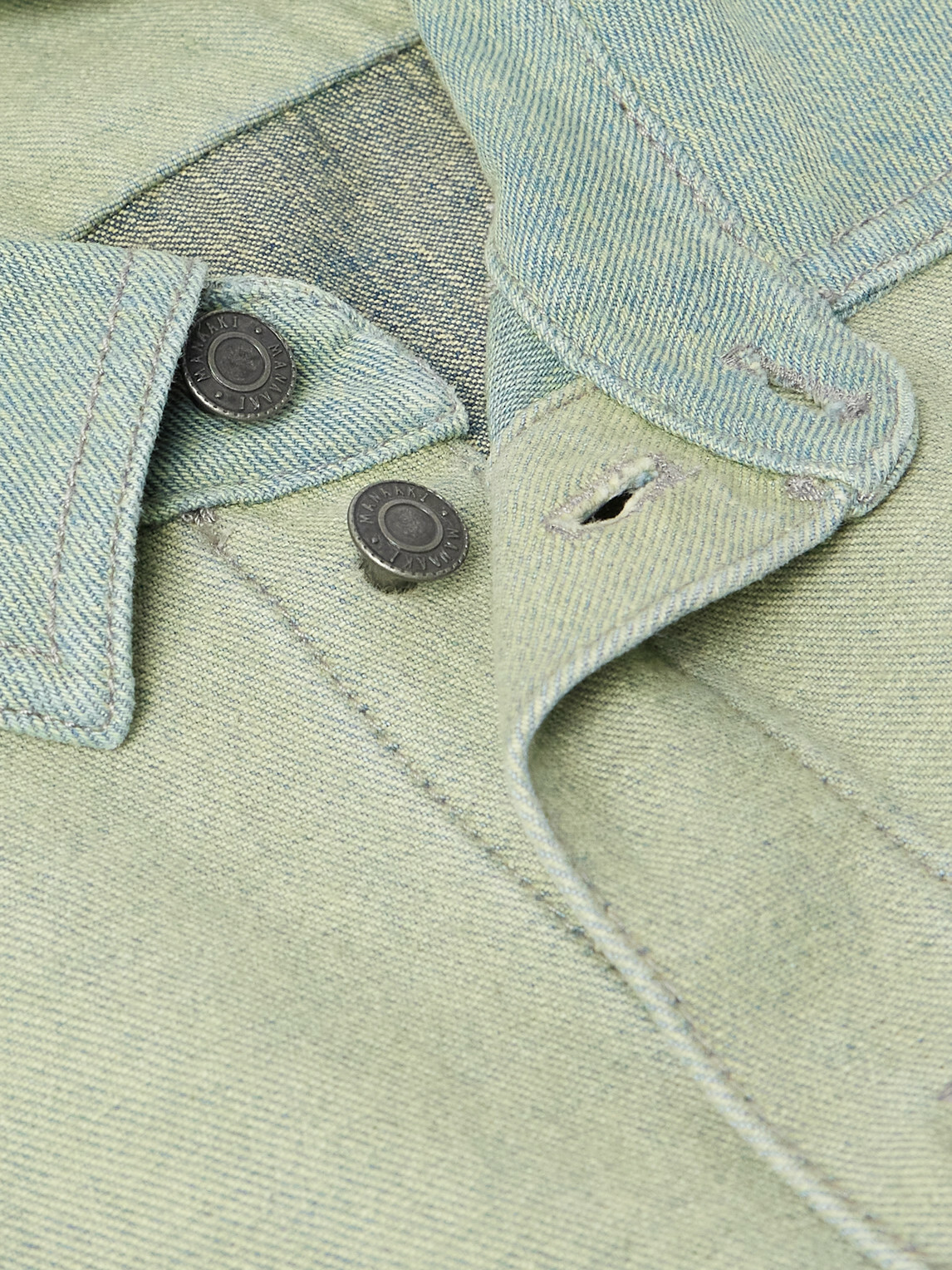 MANAAKI - Patchwork Denim Shirt - Green