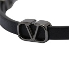 Valentino Men's Small V Bracelet in Nero