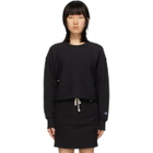 Champion Reverse Weave Black Cropped Crewneck Sweatshirt