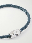 Montblanc - Meisterstück 3-Ring Stainless Steel and Woven Leather Bracelet