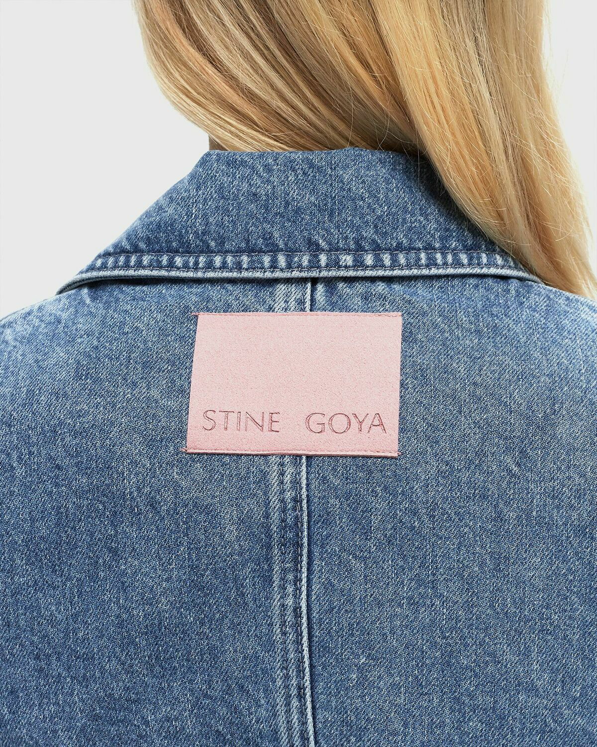 Stine Goya Belted Tailored Jacket Blue Denim Jackets Stine Goya