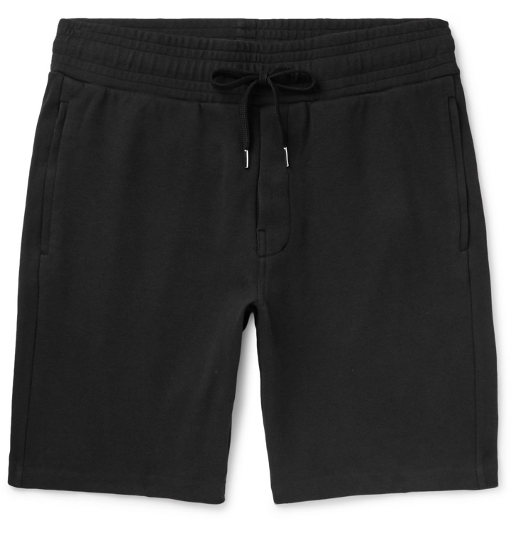 Photo: Frescobol Carioca - Loopback Cotton-Blend Jersey Drawstring Shorts - Black