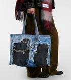 Acne Studios Trompe-l'oeil denim tote bag