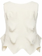 ISSEY MIYAKE Pleated Ruched Sleeveless Top